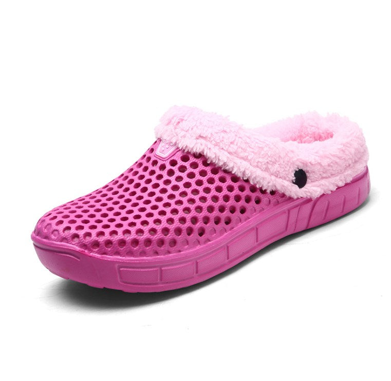 Fuzzy Plush Garden Clogs Indoor Couple Slippers