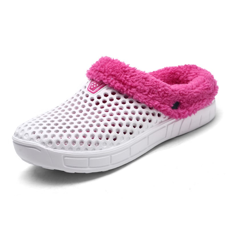 Fuzzy Plush Garden Clogs Indoor Couple Slippers