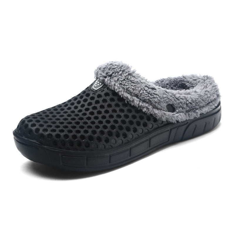 Fuzzy Plush Garden Clogs Indoor Couple Slippers