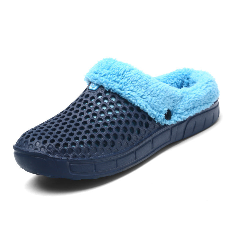 Fuzzy Plush Garden Clogs Indoor Couple Slippers