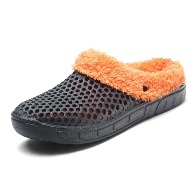 Fuzzy Plush Garden Clogs Indoor Couple Slippers