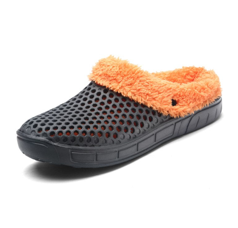 Fuzzy Plush Garden Clogs Indoor Couple Slippers